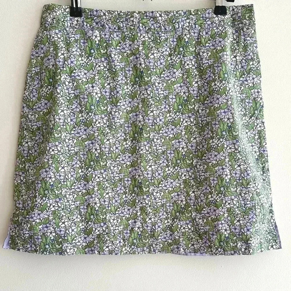 American Eagle Outfitters Stretch Floral Mini Skirt, Purple and Green, Size 4 - Picture 1 of 16